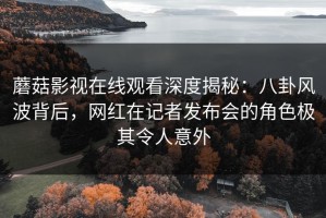 蘑菇影视在线观看深度揭秘：八卦风波背后，网红在记者发布会的角色极其令人意外