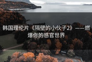 韩国理伦片《隔壁的小伙子2》——燃爆你的感官世界
