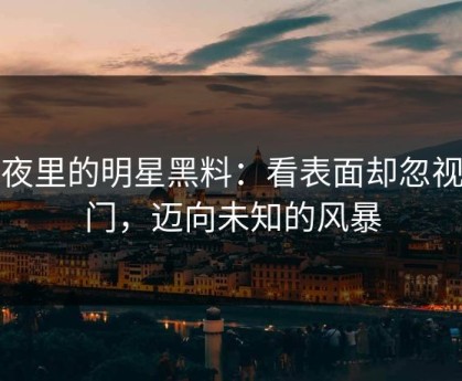 深夜里的明星黑料：看表面却忽视冷门，迈向未知的风暴