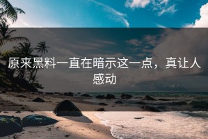 原来黑料一直在暗示这一点，真让人感动