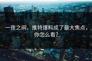 一夜之间，推特爆料成了最大焦点，你怎么看？