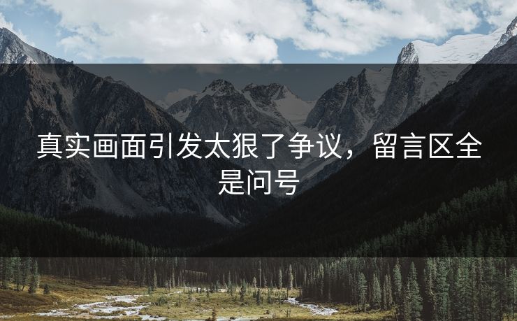 真实画面引发太狠了争议，留言区全是问号