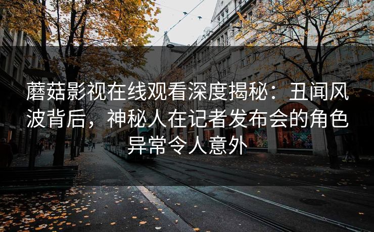 蘑菇影视在线观看深度揭秘：丑闻风波背后，神秘人在记者发布会的角色异常令人意外